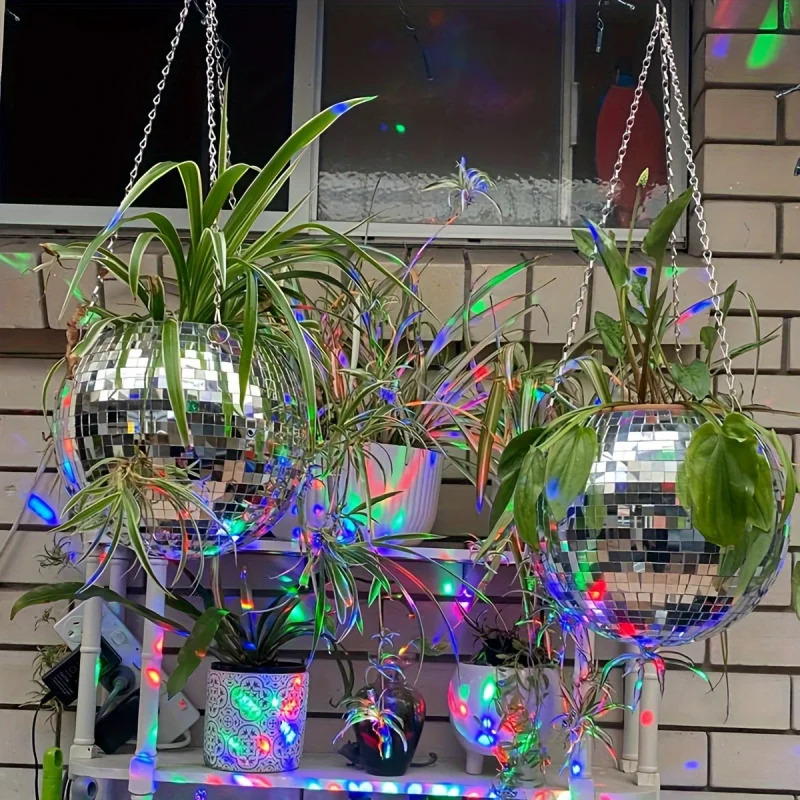 Self-Watering Planter - Уникальный подвесной диско-зеркальный шар ручной работы